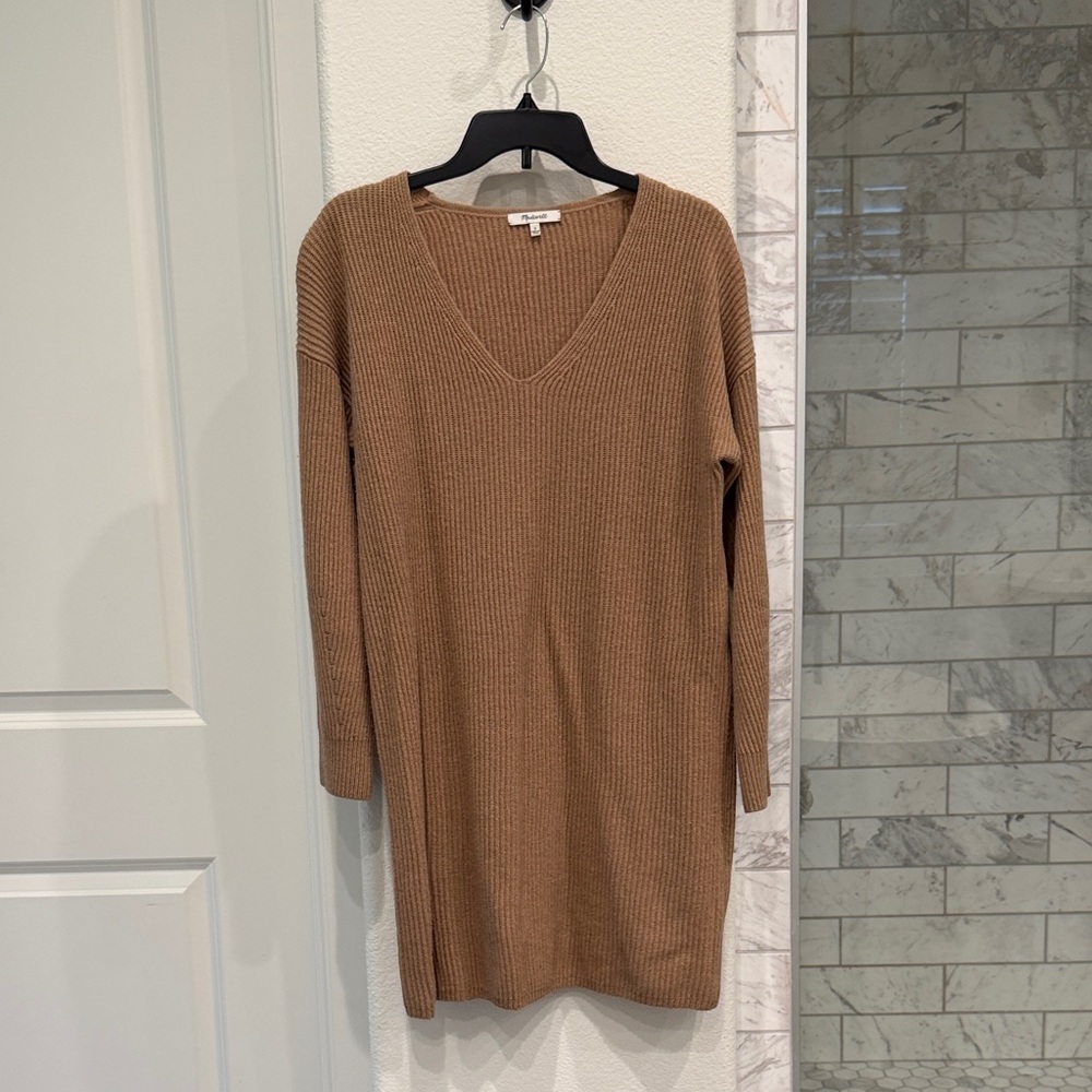 Madewell Tan Ribbed Knit Sweater